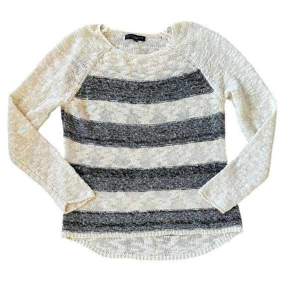 Sanctuary Sweaters - SANCTUARY ivory & black striped cotton blend sweater size Medium